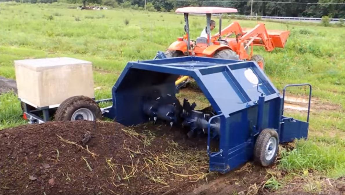 Compact Tractor Pulling Compost Turner. 